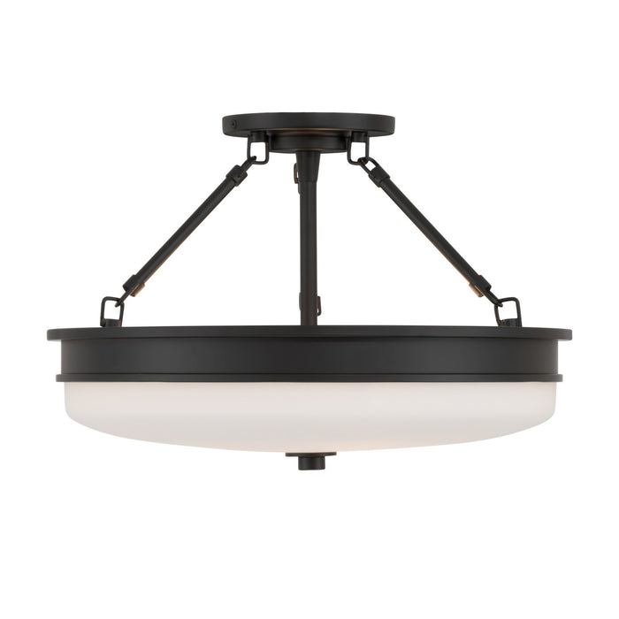 Minka-Lavery - 14086-899 - Three Light Semi-Flush Mount - Halora - Dark Matte Black