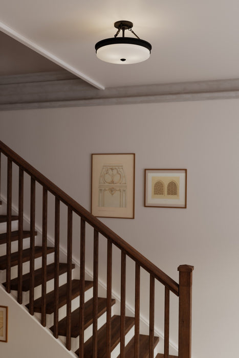 Minka-Lavery - 14086-899 - Three Light Semi-Flush Mount - Halora - Dark Matte Black