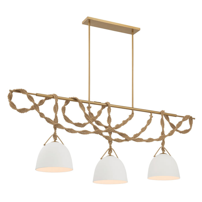 Minka-Lavery - 16067-732 - Three Light Linear Chandelier - Cordón - Legacy Brass