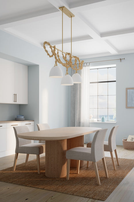 Minka-Lavery - 16067-732 - Three Light Linear Chandelier - Cordón - Legacy Brass