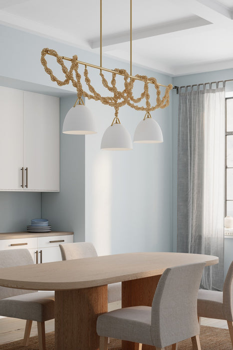 Minka-Lavery - 16067-732 - Three Light Linear Chandelier - Cordón - Legacy Brass