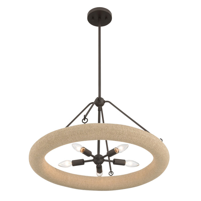Minka-Lavery - 17115-860 - Five Light Pendant - Aeris - Dark Bronze