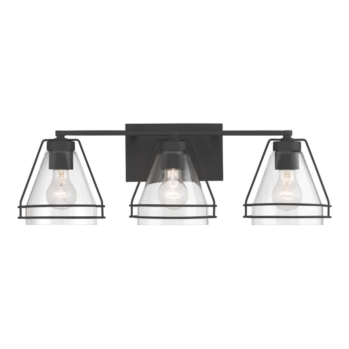Minka-Lavery - 17643-899 - Three Light Vanity - Lorenth - Dark Matte Black