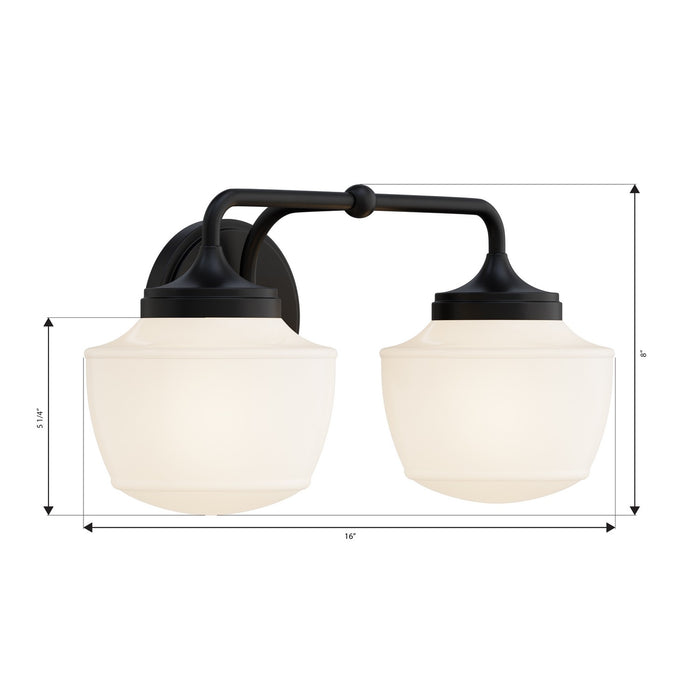 Minka-Lavery - 2572-899 - Two Light Vanity - Cornwell - Dark Matte Black