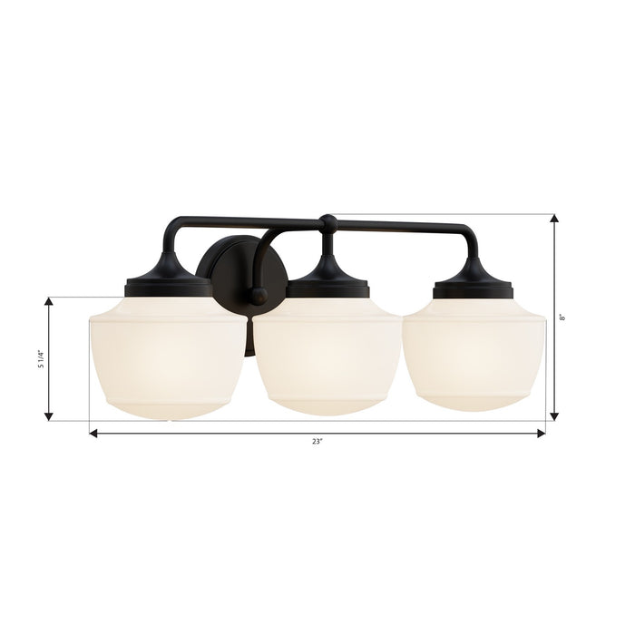 Minka-Lavery - 2573-899 - Three Light Vanity - Cornwell - Dark Matte Black