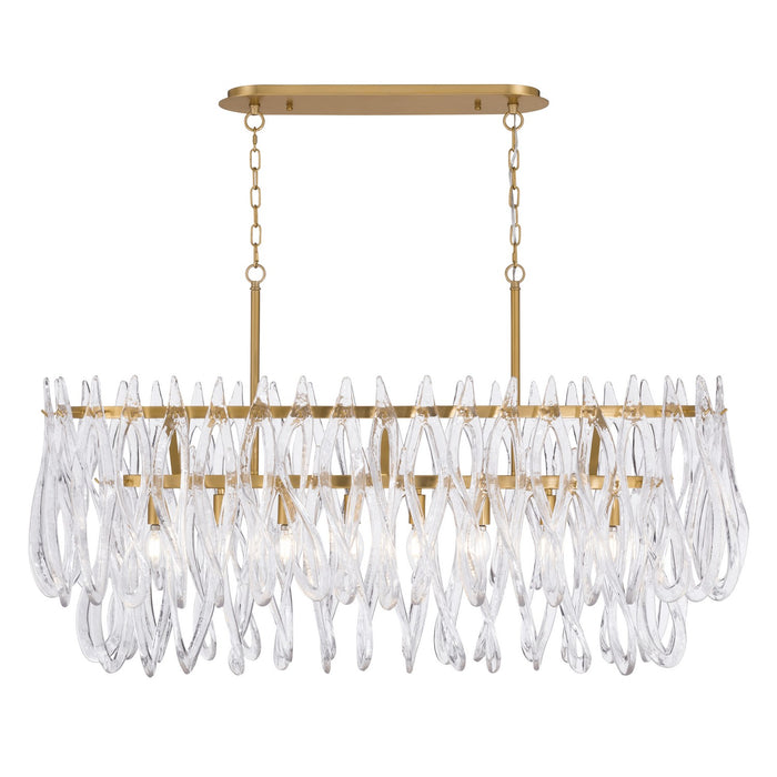 Metropolitan - N3127-732 - Eight Light Linear Chandelier - Glassara - Legacy Brass