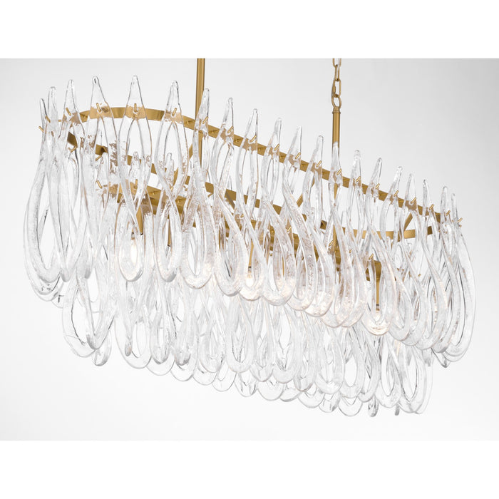 Metropolitan - N3127-732 - Eight Light Linear Chandelier - Glassara - Legacy Brass