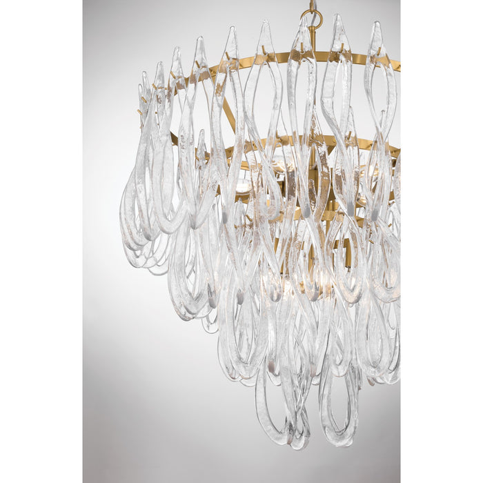 Metropolitan - N3128-732 - Ten Light Pendant - Glassara - Legacy Brass