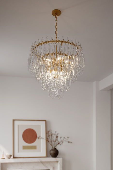 Metropolitan - N3128-732 - Ten Light Pendant - Glassara - Legacy Brass