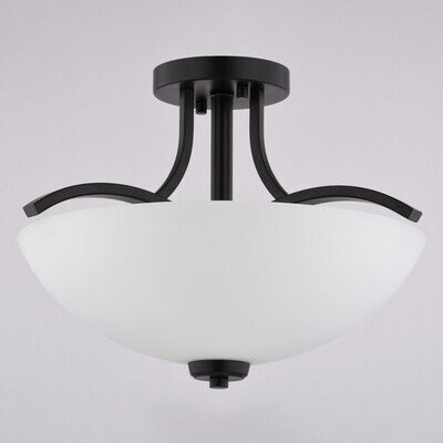 Vaxcel - C0341 - Three Light Semi-Flush Mount - River Grove - Matte Black