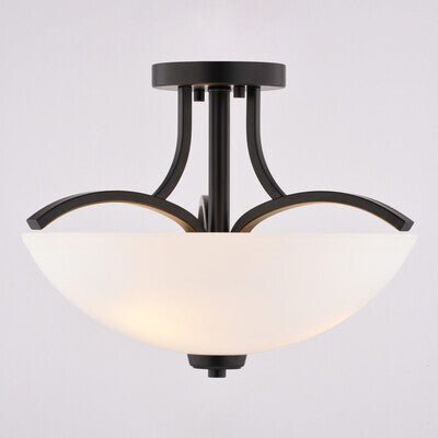 Vaxcel - C0341 - Three Light Semi-Flush Mount - River Grove - Matte Black