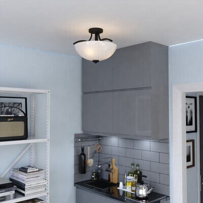 Vaxcel - C0341 - Three Light Semi-Flush Mount - River Grove - Matte Black