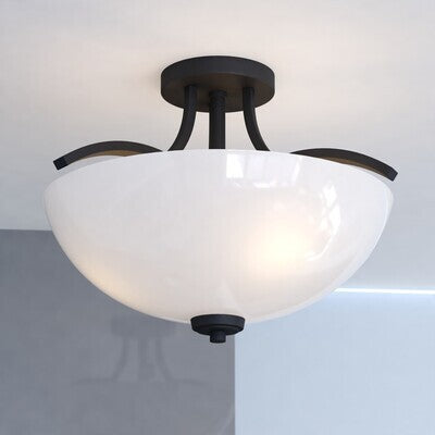 Vaxcel - C0341 - Three Light Semi-Flush Mount - River Grove - Matte Black