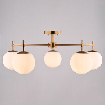 Vaxcel - C0348 - Five Light Semi-Flush Mount - Armitage - Muted Brass