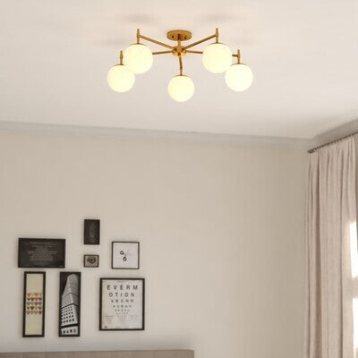 Vaxcel - C0348 - Five Light Semi-Flush Mount - Armitage - Muted Brass