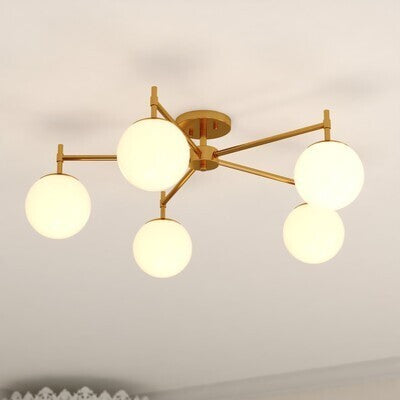 Vaxcel - C0348 - Five Light Semi-Flush Mount - Armitage - Muted Brass