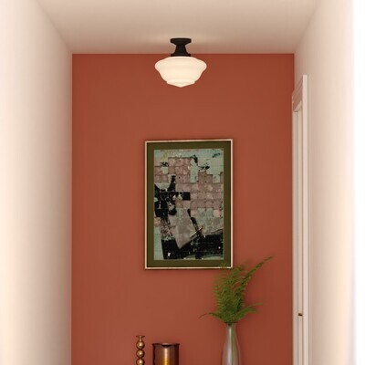 Vaxcel - C0350 - One Light Semi-Flush Mount - Eastgate - Matte Black