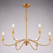 Vaxcel - H0318 - Six Light Chandelier - Annabelle - Muted Brass