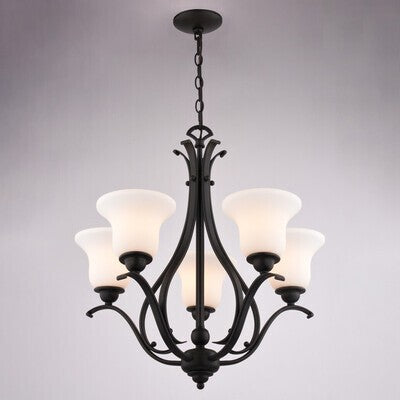Vaxcel - H0319 - Five Light Chandelier - Monrovia - Oil Rubbed Bronze