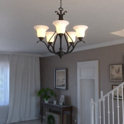 Vaxcel - H0319 - Five Light Chandelier - Monrovia - Oil Rubbed Bronze