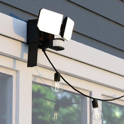 Vaxcel - T0788 - LED Outdoor Motion Sensor Security Flood Light - Outdoor Security - Black