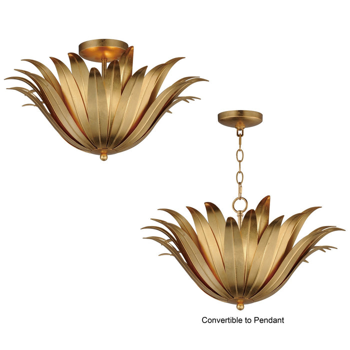 Maxim - 28710GL - Three Light Semi Flush/Pendant Convertible - Firenze - Gold Leaf