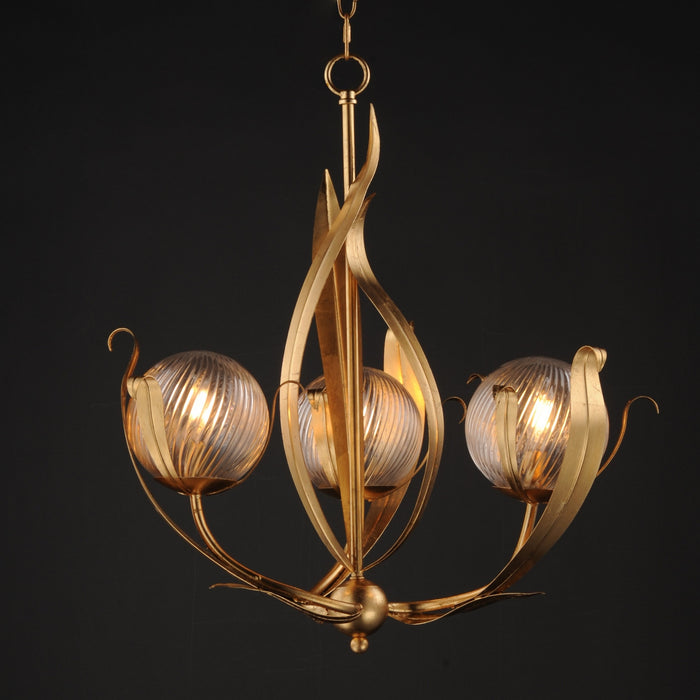 Maxim - 28713CRGL - Three Light Pendant - Firenze - Gold Leaf