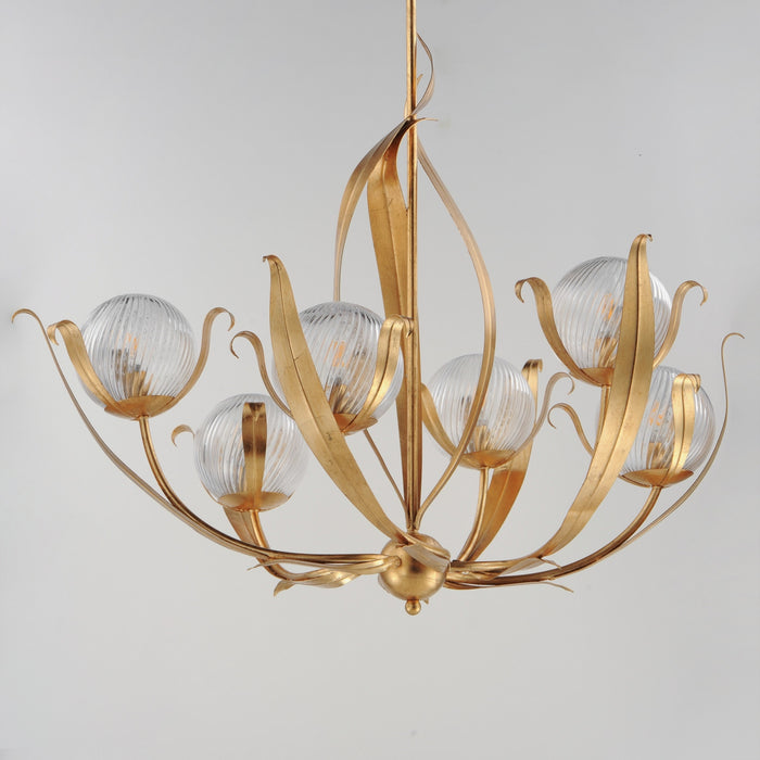 Maxim - 28716CRGL - Six Light Chandelier - Firenze - Gold Leaf