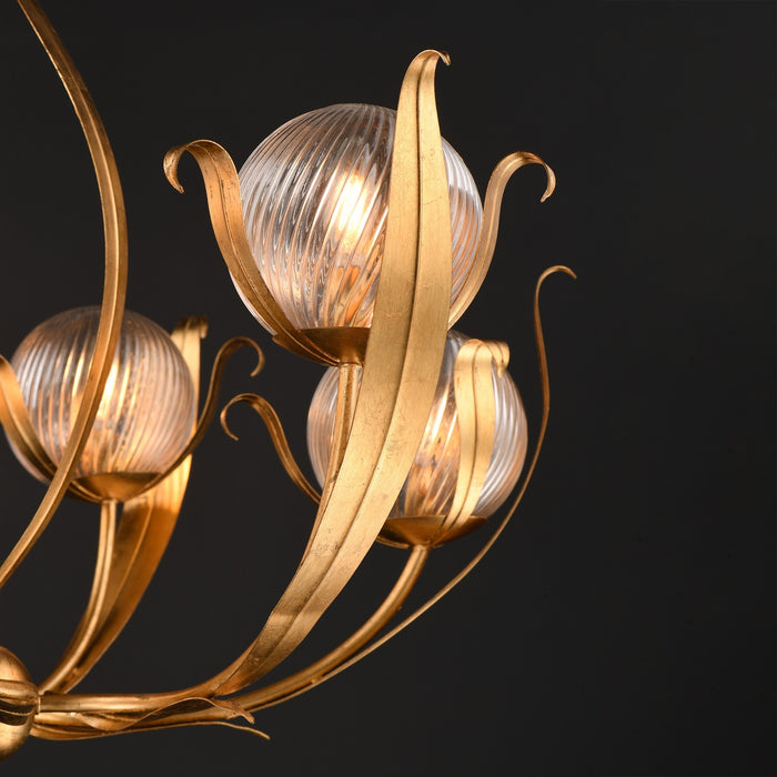 Maxim - 28716CRGL - Six Light Chandelier - Firenze - Gold Leaf