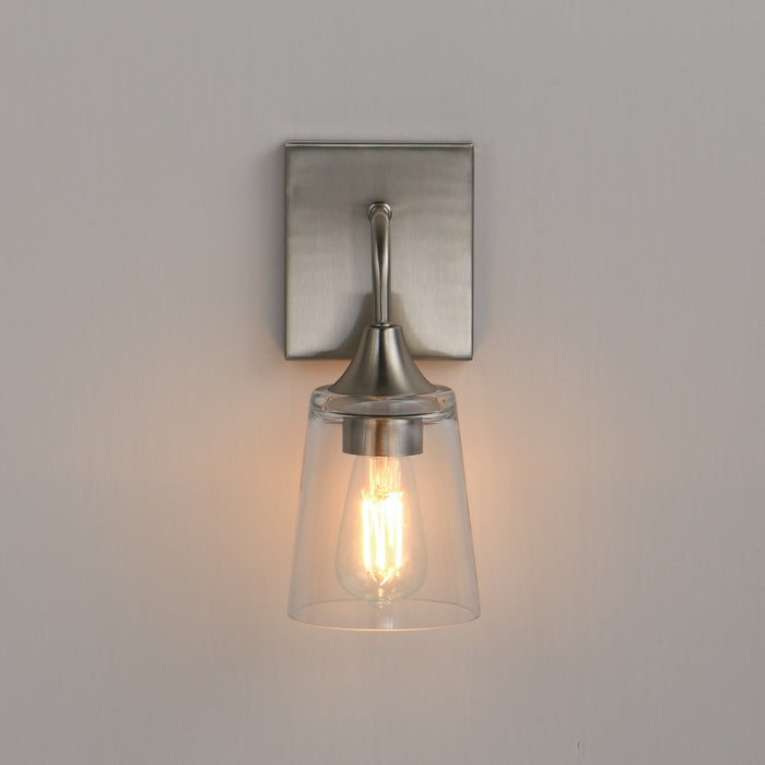 Maxim - 12881CLSN - One Light Wall Sconce - Hudson - Satin Nickel