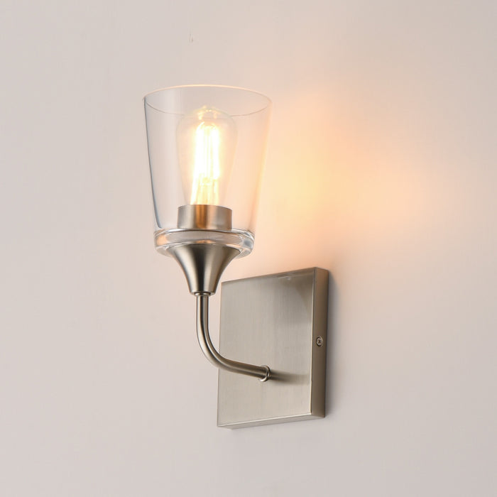 Maxim - 12881CLSN - One Light Wall Sconce - Hudson - Satin Nickel
