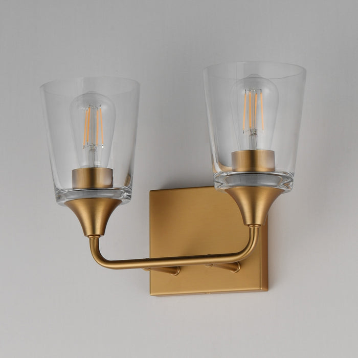 Maxim - 12882CLNAB - Two Light Bath Vanity - Hudson - Natural Aged Brass
