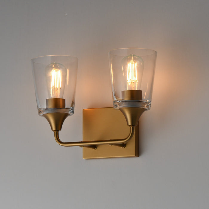 Maxim - 12882CLNAB - Two Light Bath Vanity - Hudson - Natural Aged Brass