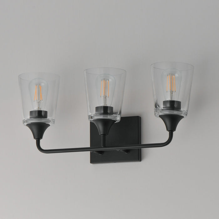 Maxim - 12883CLBK - Three Light Bath Vanity - Hudson - Black