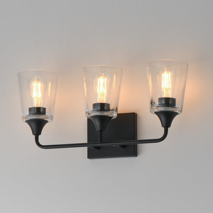 Maxim - 12883CLBK - Three Light Bath Vanity - Hudson - Black