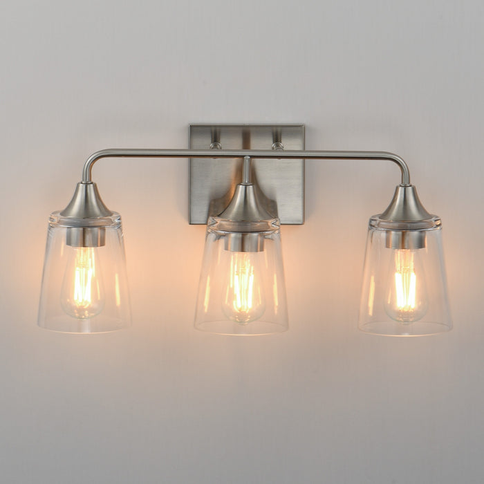 Maxim - 12883CLSN - Three Light Bath Vanity - Hudson - Satin Nickel