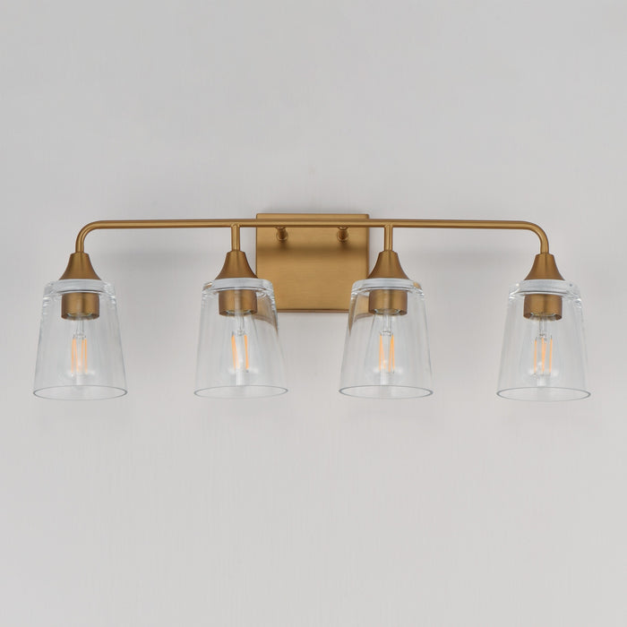 Maxim - 12884CLNAB - Four Light Bath Vanity - Hudson - Natural Aged Brass