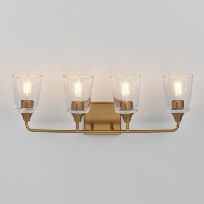 Maxim - 12884CLNAB - Four Light Bath Vanity - Hudson - Natural Aged Brass