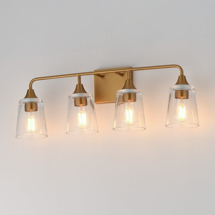 Maxim - 12884CLNAB - Four Light Bath Vanity - Hudson - Natural Aged Brass