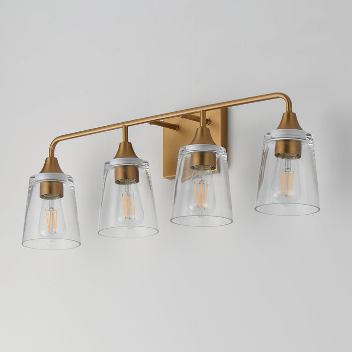 Maxim - 12884CLNAB - Four Light Bath Vanity - Hudson - Natural Aged Brass