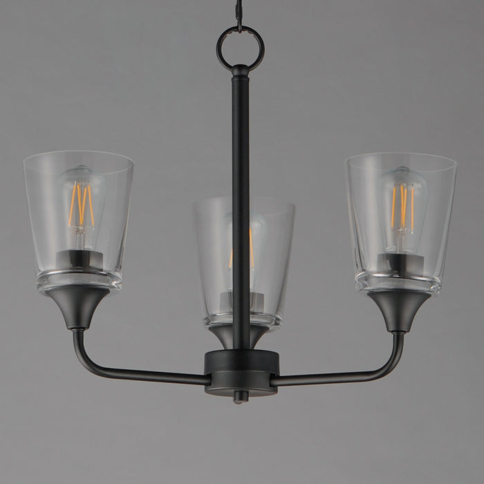 Maxim - 12873CLBK - Three Light Chandelier - Hudson - Black