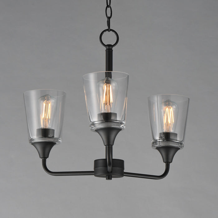 Maxim - 12873CLBK - Three Light Chandelier - Hudson - Black