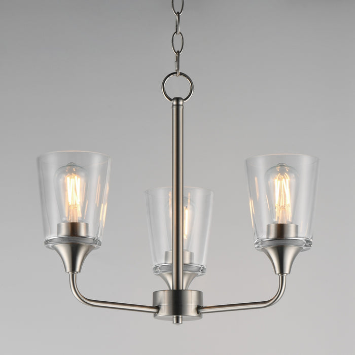 Maxim - 12873CLSN - Three Light Chandelier - Hudson - Satin Nickel