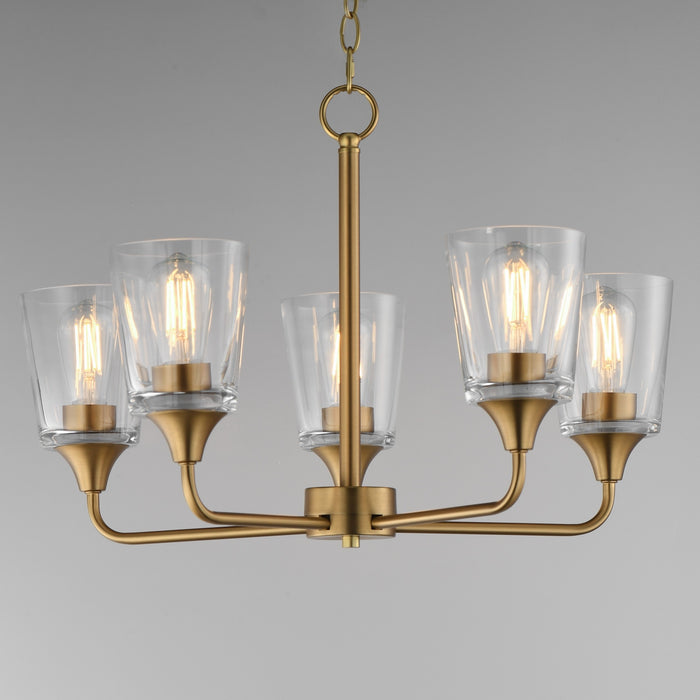 Maxim - 12875CLNAB - Five Light Chandelier - Hudson - Natural Aged Brass