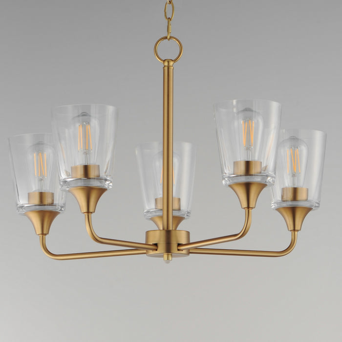 Maxim - 12875CLNAB - Five Light Chandelier - Hudson - Natural Aged Brass