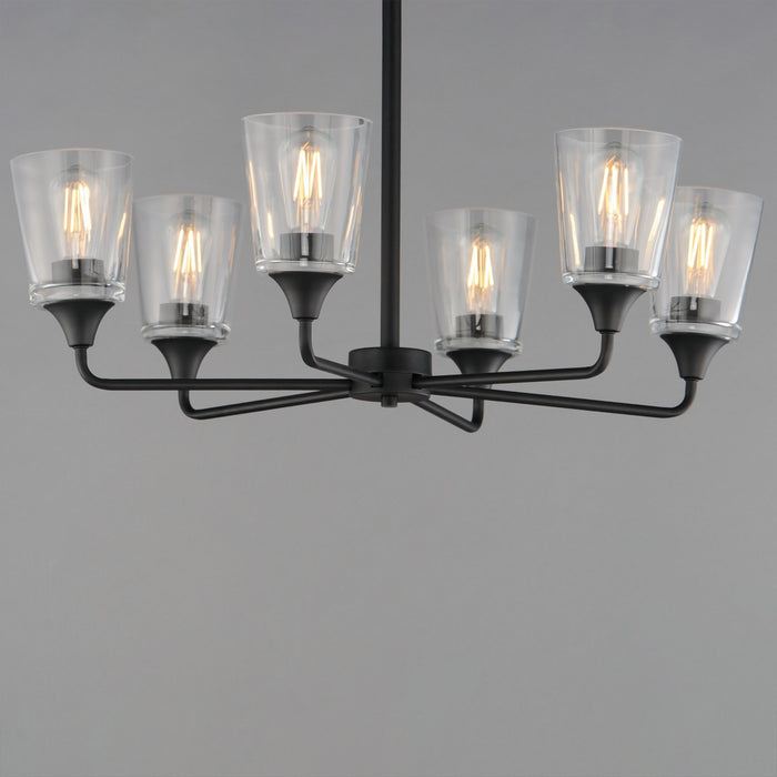 Maxim - 12876CLBK - Six Light Chandelier - Hudson - Black