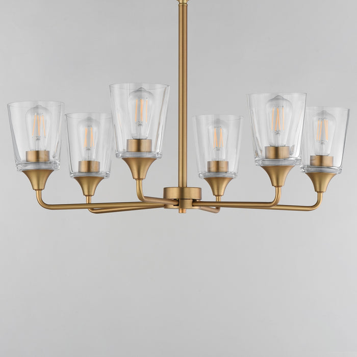 Maxim - 12876CLNAB - Six Light Chandelier - Hudson - Natural Aged Brass