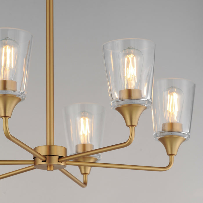 Maxim - 12876CLNAB - Six Light Chandelier - Hudson - Natural Aged Brass