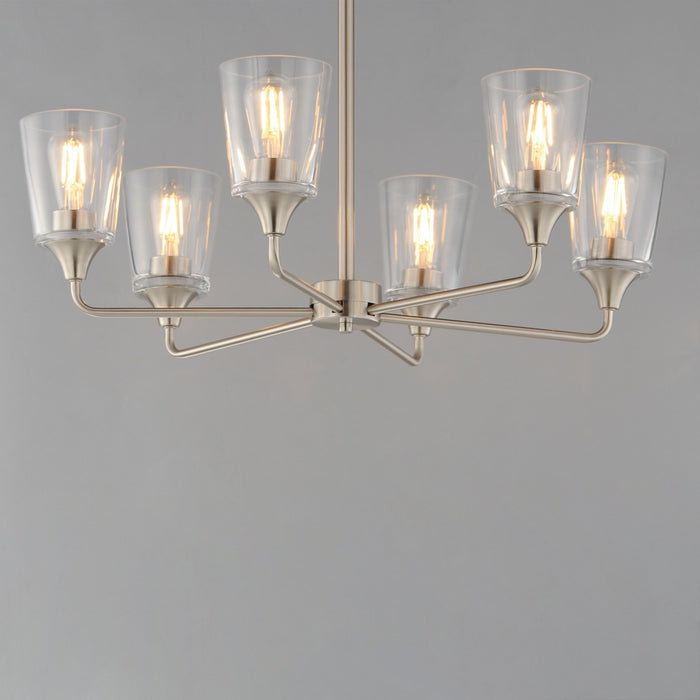 Maxim - 12876CLSN - Six Light Chandelier - Hudson - Satin Nickel