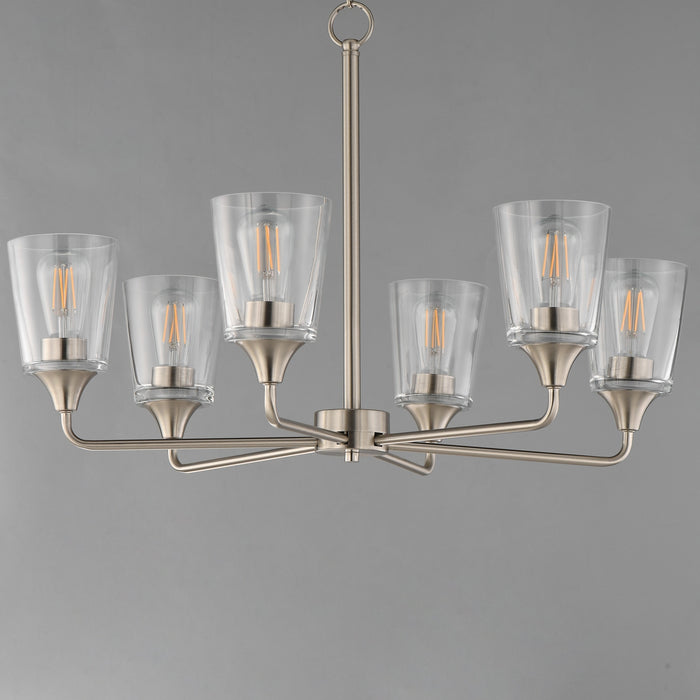 Maxim - 12876CLSN - Six Light Chandelier - Hudson - Satin Nickel